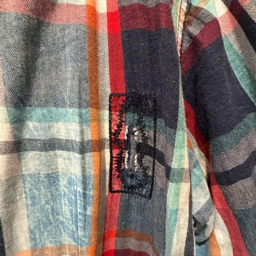 Affliction Men's Blue and Red Plaid Snap Down Shirt - Picture 8 of 9